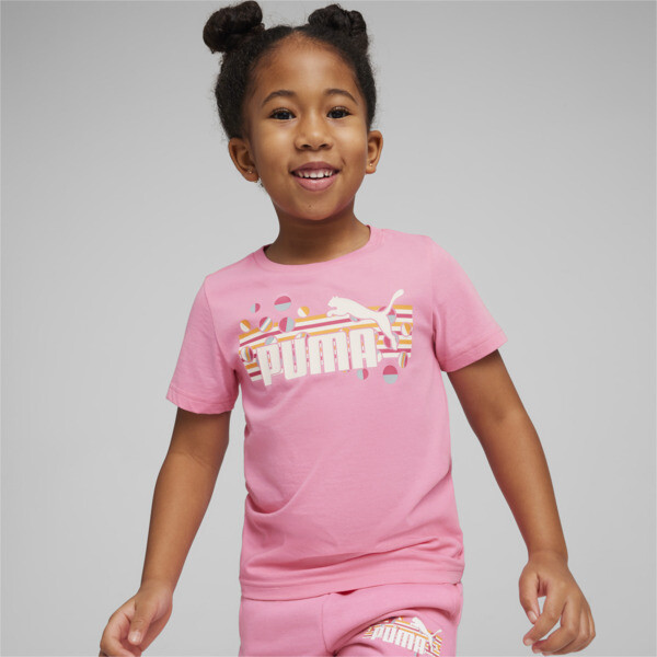 Puma Ess+ Summer Camp Little Kids' T-shirt In Fast Pink