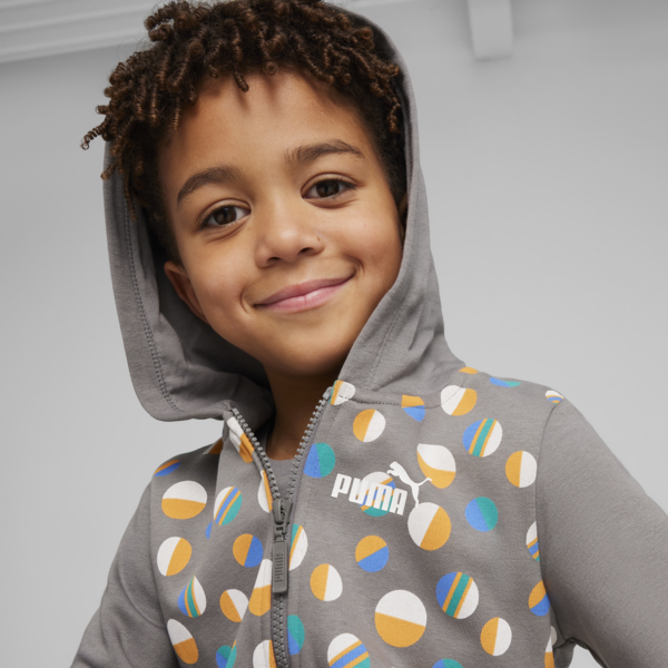 ESS+ SUMMER CAMP Kids' Full-zip Hoodie, Cast Iron, large-ZAF
