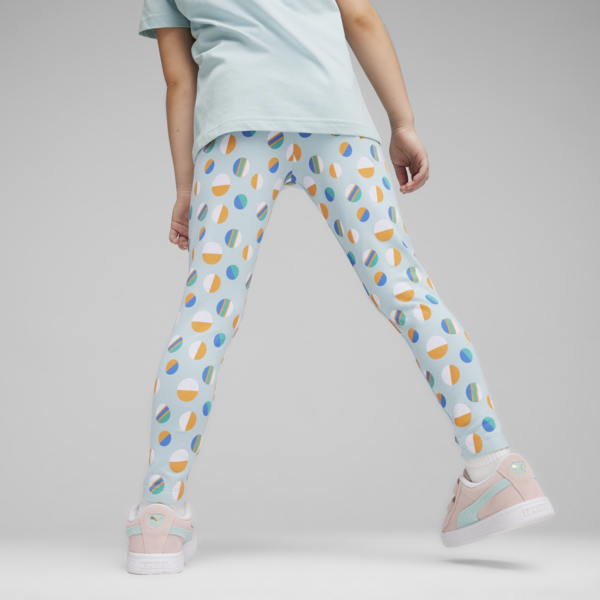 ESS+ SUMMER CAMP Kids' Leggings, Turquoise Surf, large-ZAF