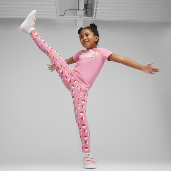 ESS+ SUMMER CAMP Kids' Leggings, Fast Pink, large-ZAF