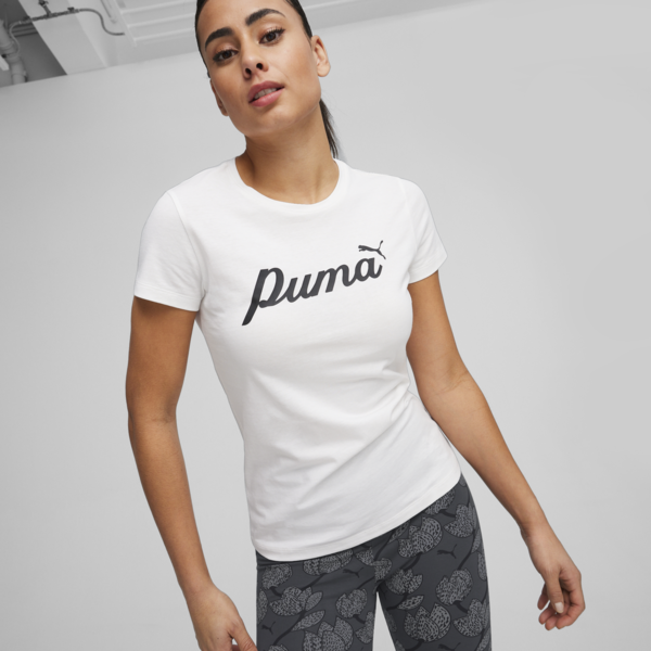ESS+ Women's Script Tee, PUMA White, large-MEX