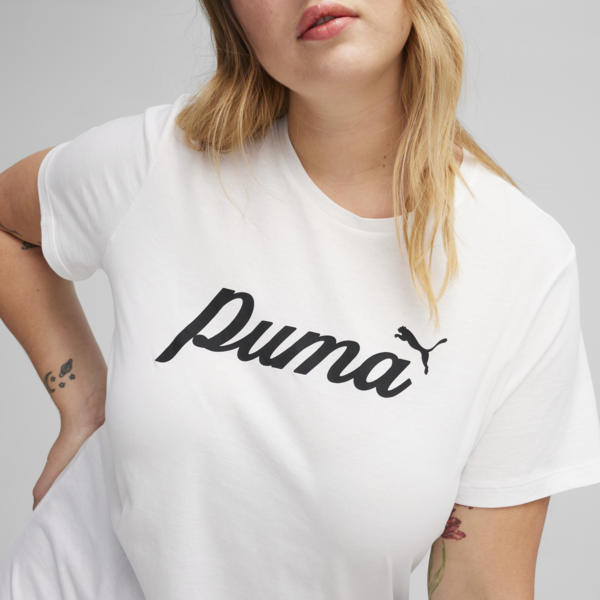 ESS+ Women's Script Tee, PUMA White, large-MEX