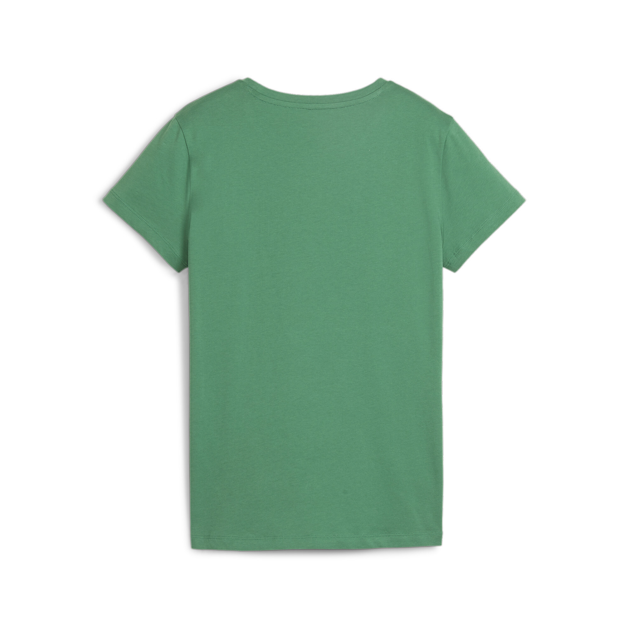 Women's PUMA ESS+ Script T-Shirt In Green, Size XL, Cotton