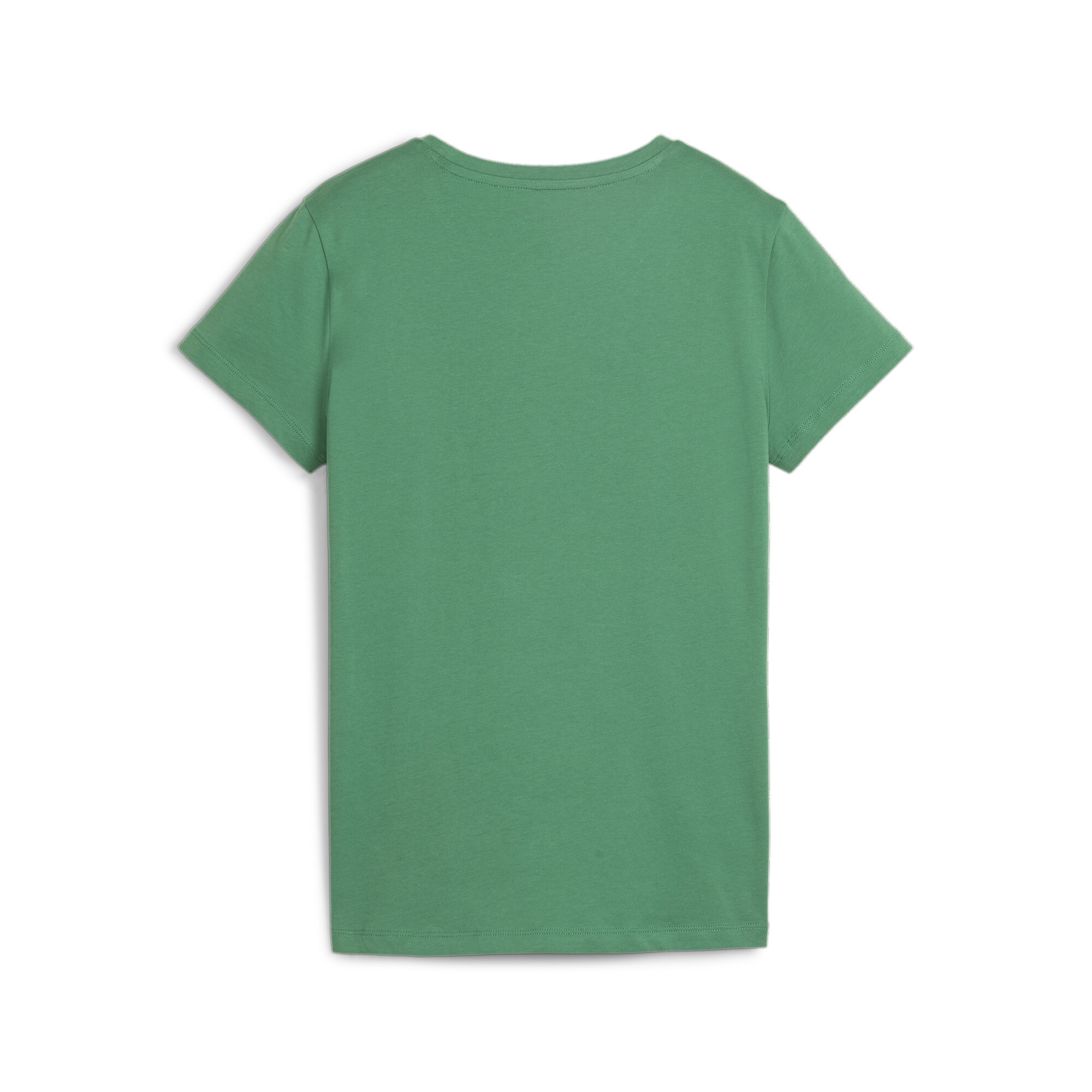 Women's PUMA ESS+ Script T-Shirt In 40 - Green, Size XL