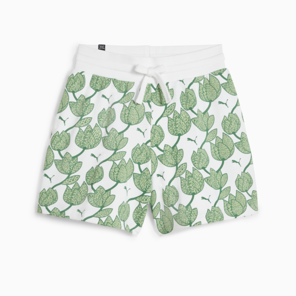 BLOSSOM Women's Floral Patterned Shorts, Archive Green, large-ZAF
