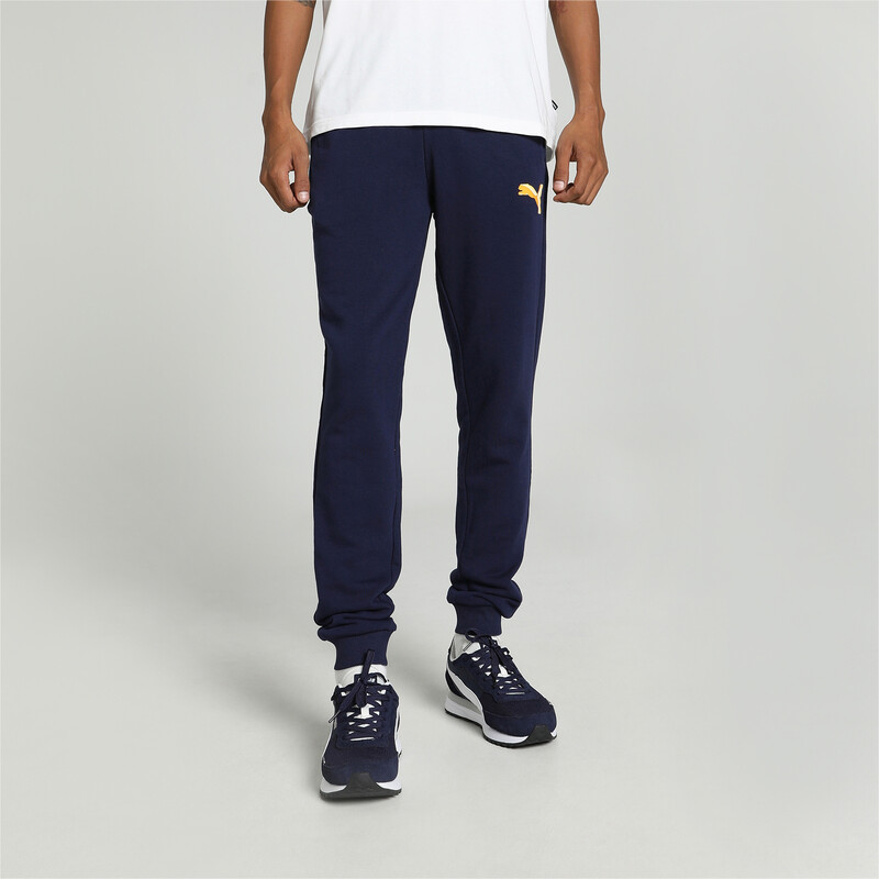 Men's PUMA Knitted Graphic Slim Fit Pants in Blue size S