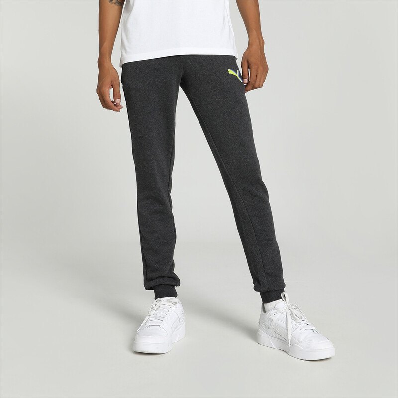 Men's PUMA Knitted Graphic Slim Fit Pants in Gray size S