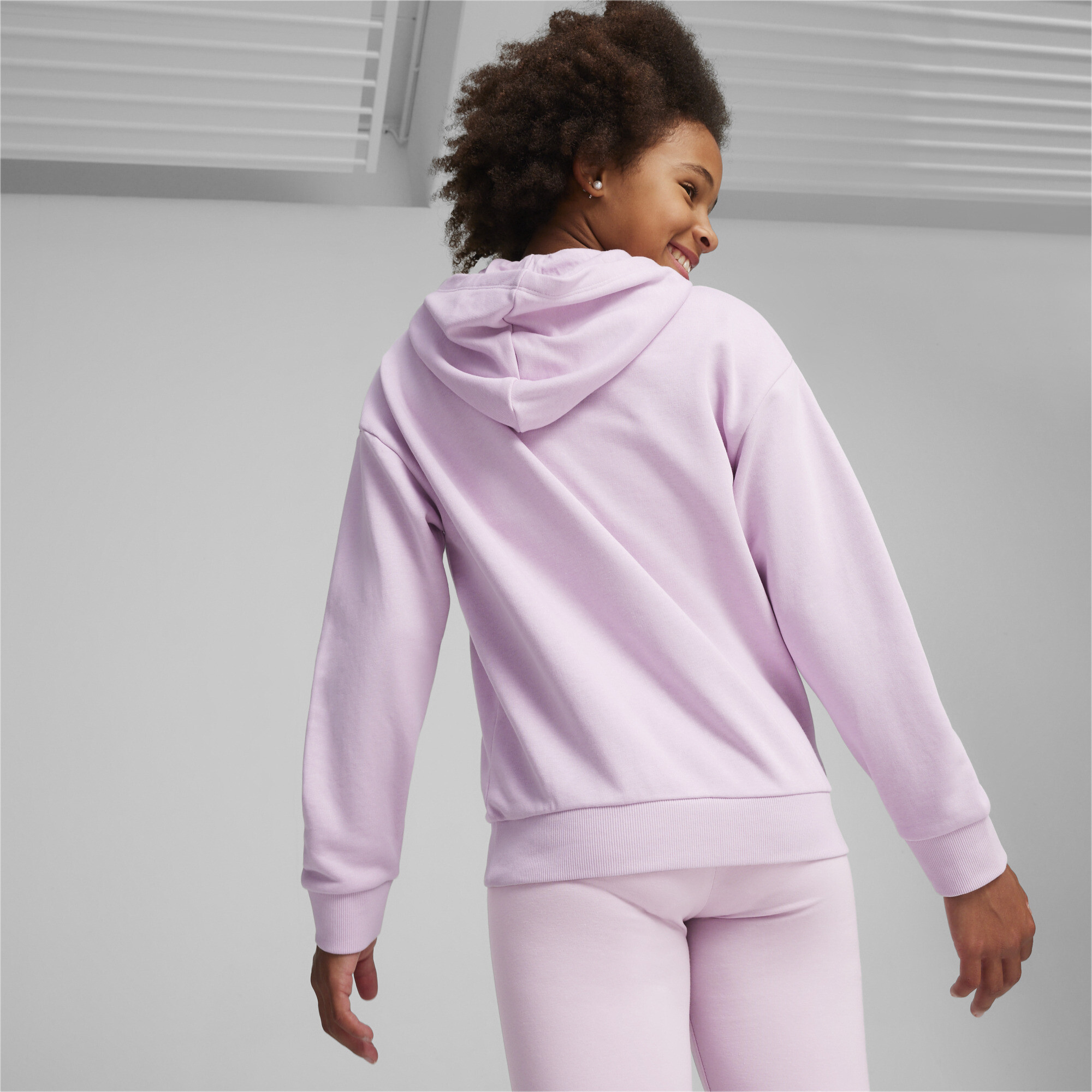 PUMA POWER Colourblock Hoodie In Purple, Size 7-8 Youth
