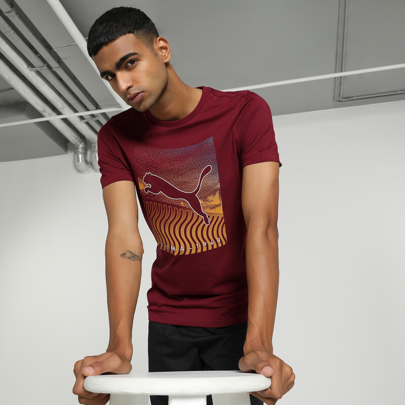Men's PUMA Modern Graphic Slim Fit T-shirt in Red size S