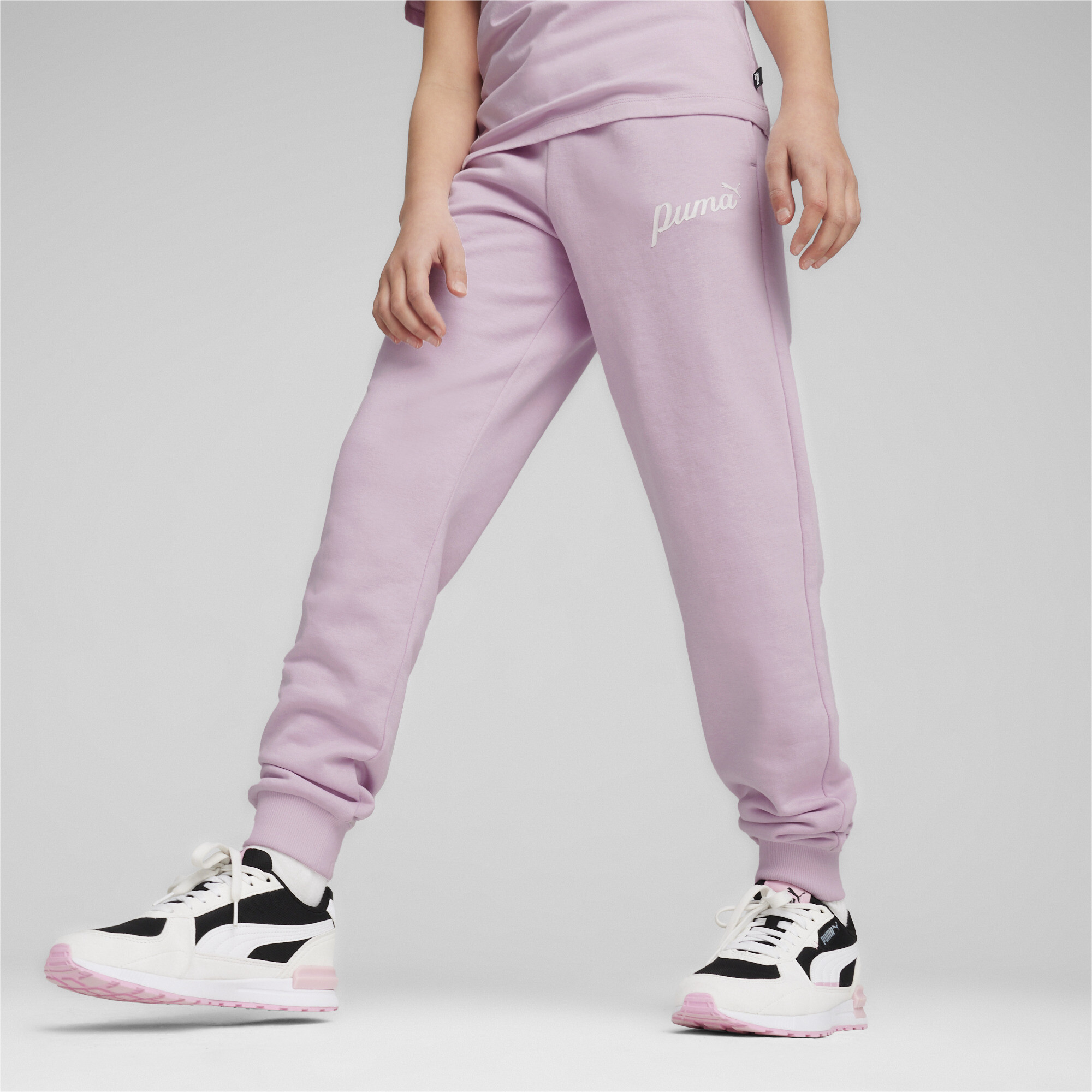 Puma ESS+ Script Girls' Sweatpants, Purple, Size 7-8Y, Shop