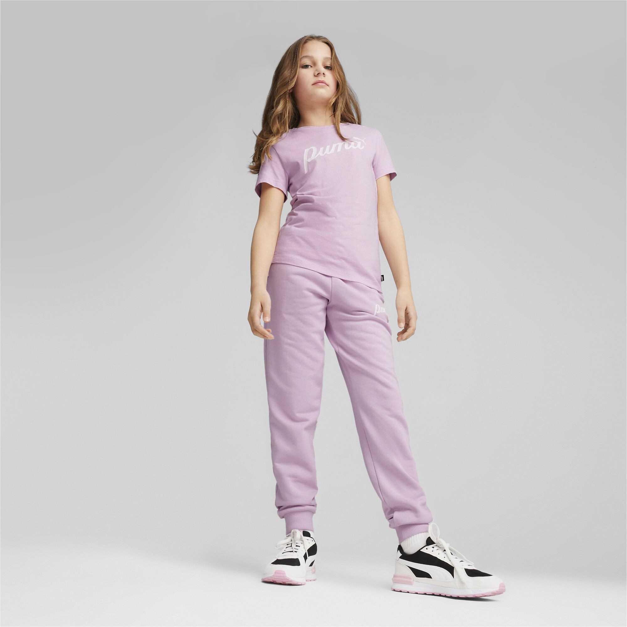 Puma ESS+ Script Girls' Sweatpants, Purple, Size 7-8Y, Shop