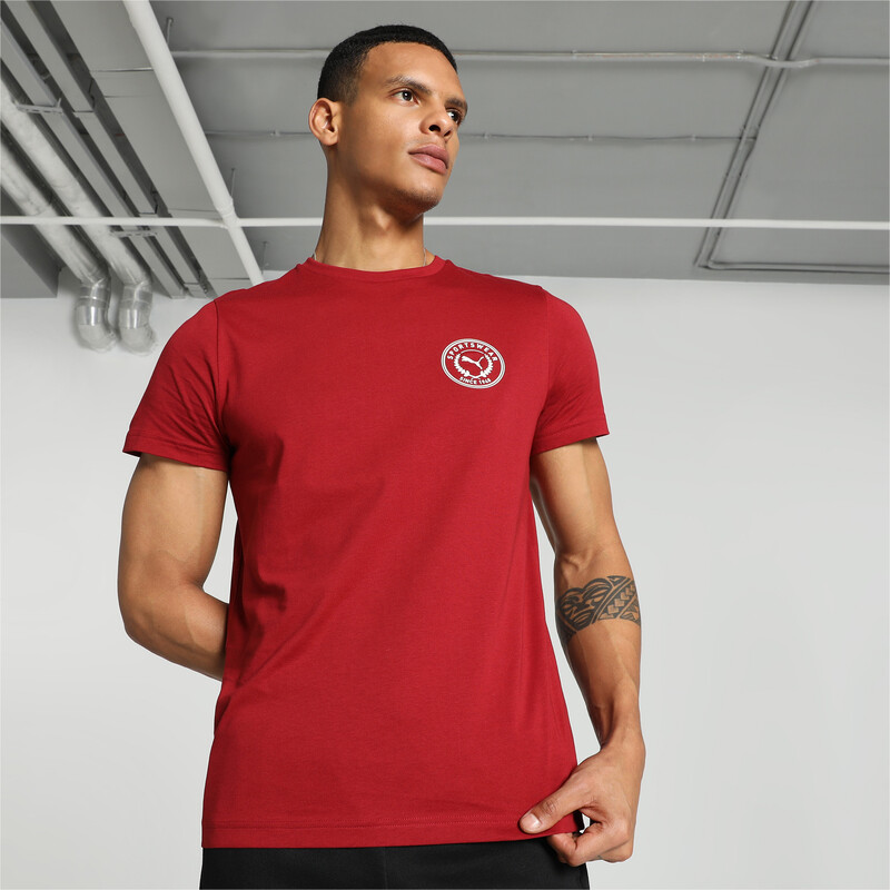 Men's PUMA Varsity Graphic Slim Fit T-shirt in Red size S