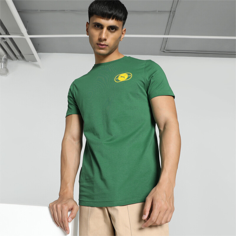 Men's PUMA Stylized Logo Graphic Slim Fit T-shirt in Vine size S