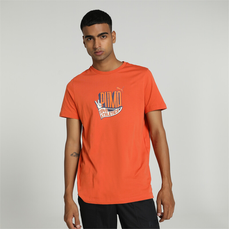 Men's PUMA Sport Graphic Slim Fit T-shirt in White/Red size S