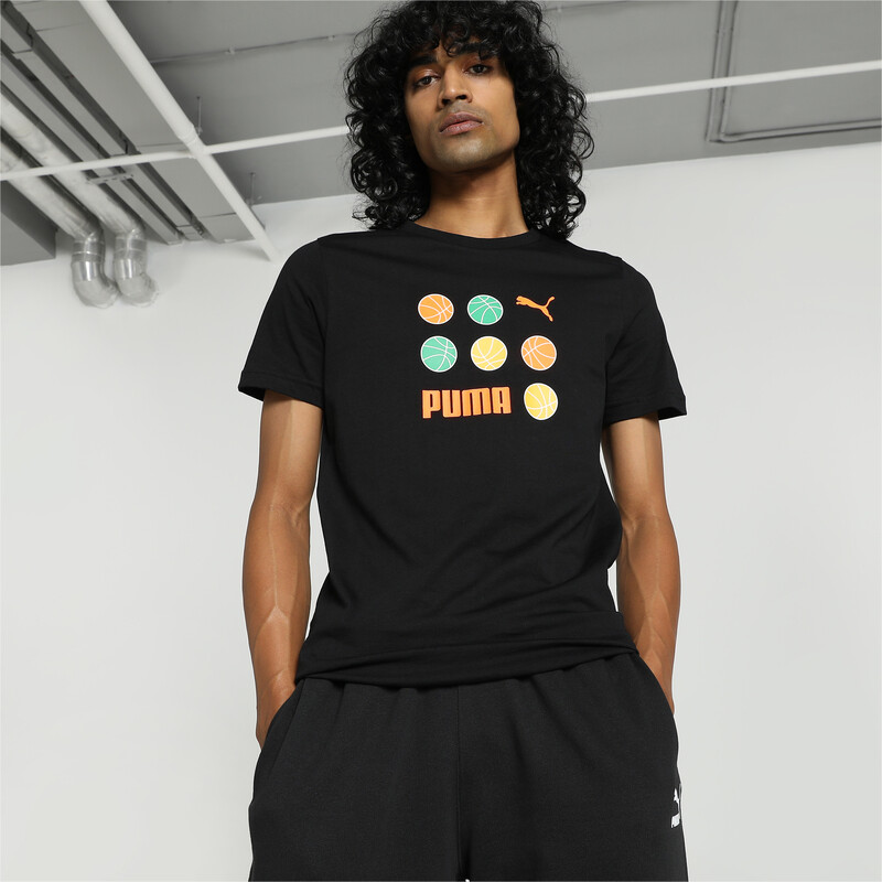 Men's PUMA Sport Graphic Slim Fit Tee in Black size S