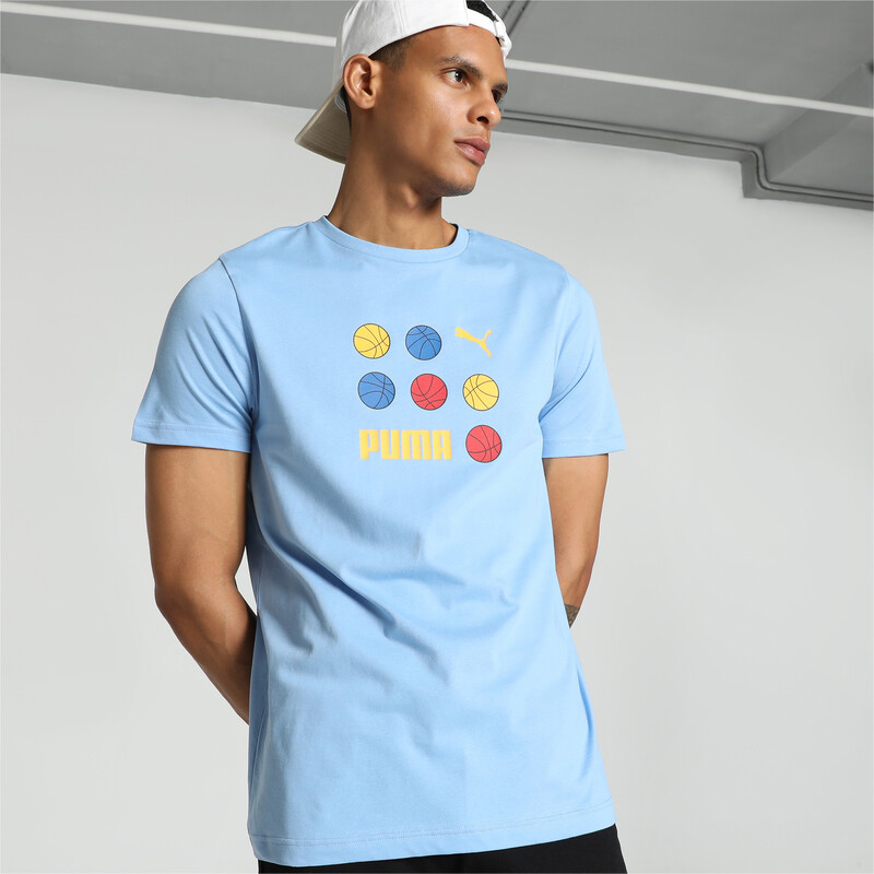 Men's PUMA Sport Graphic Slim Fit Tee in Day Dream size S