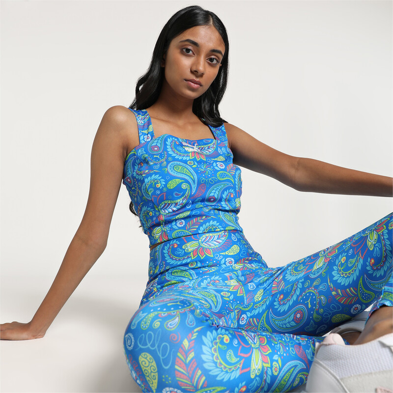 Women's PUMA Classics Strap Crop Top in Black/Blue size M