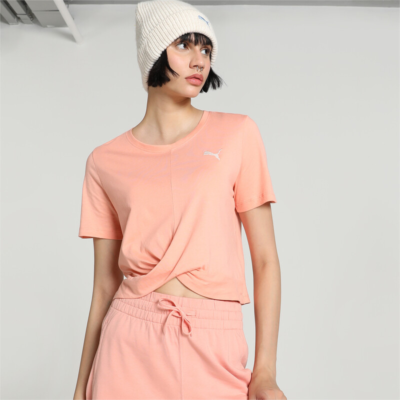 Women's PUMA ESS Skimmer Crew Neck Tee in Pink size M