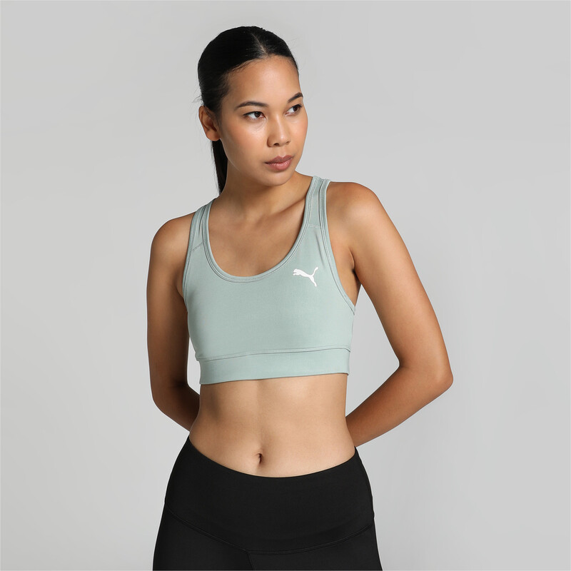 Women's PUMA Sports Bra Top in Gray/Green size M