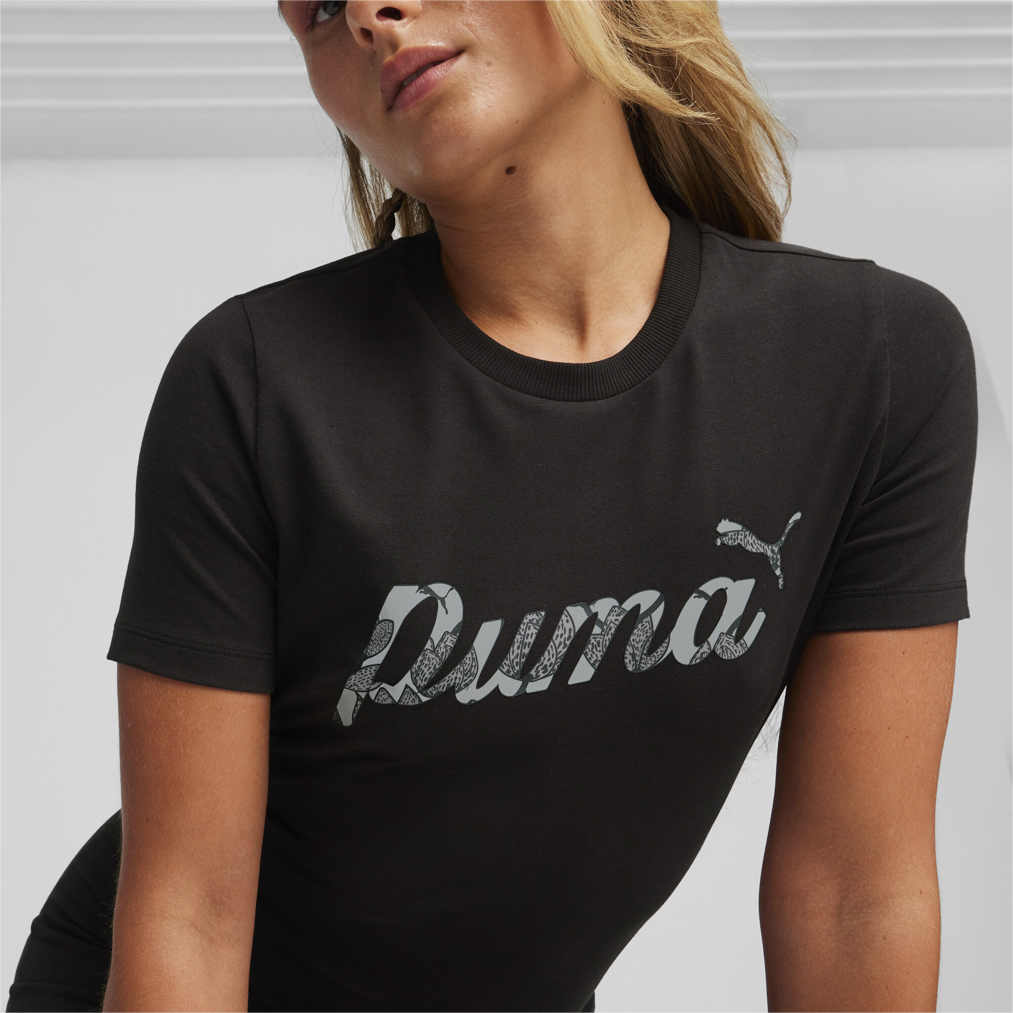 Women's Puma ESS+ Blossom's Dress, Black, Size XS, Clothing