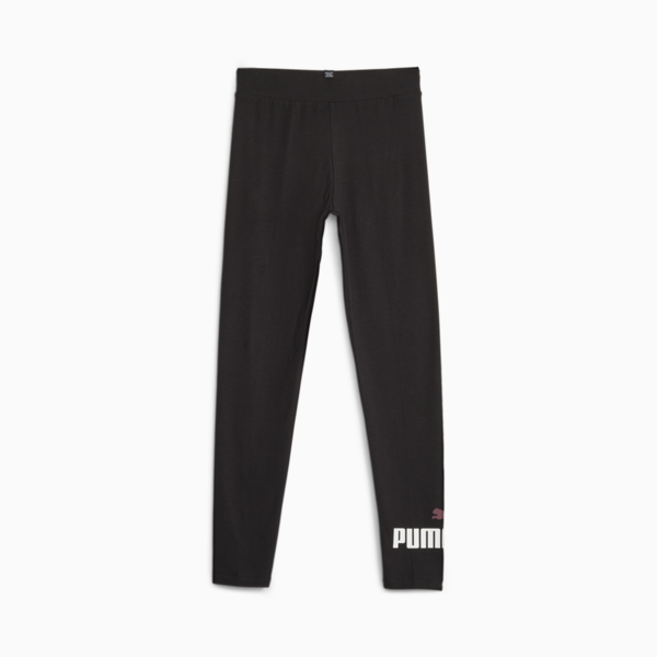 ESS Youth Logo Leggings G, PUMA Black-Peach Smoothie, large-ZAF
