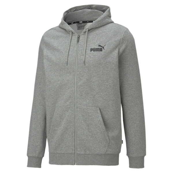 Buzo con cremallera completa y capucha para hombre Essentials Small Logo, Medium Gray Heather, swatch-ARG