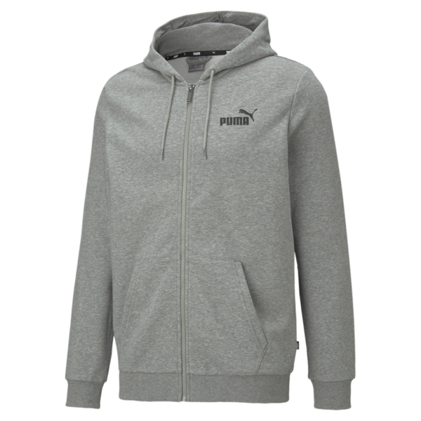 Buzo con cremallera completa y capucha para hombre Essentials Small Logo, Medium Gray Heather, large-ARG