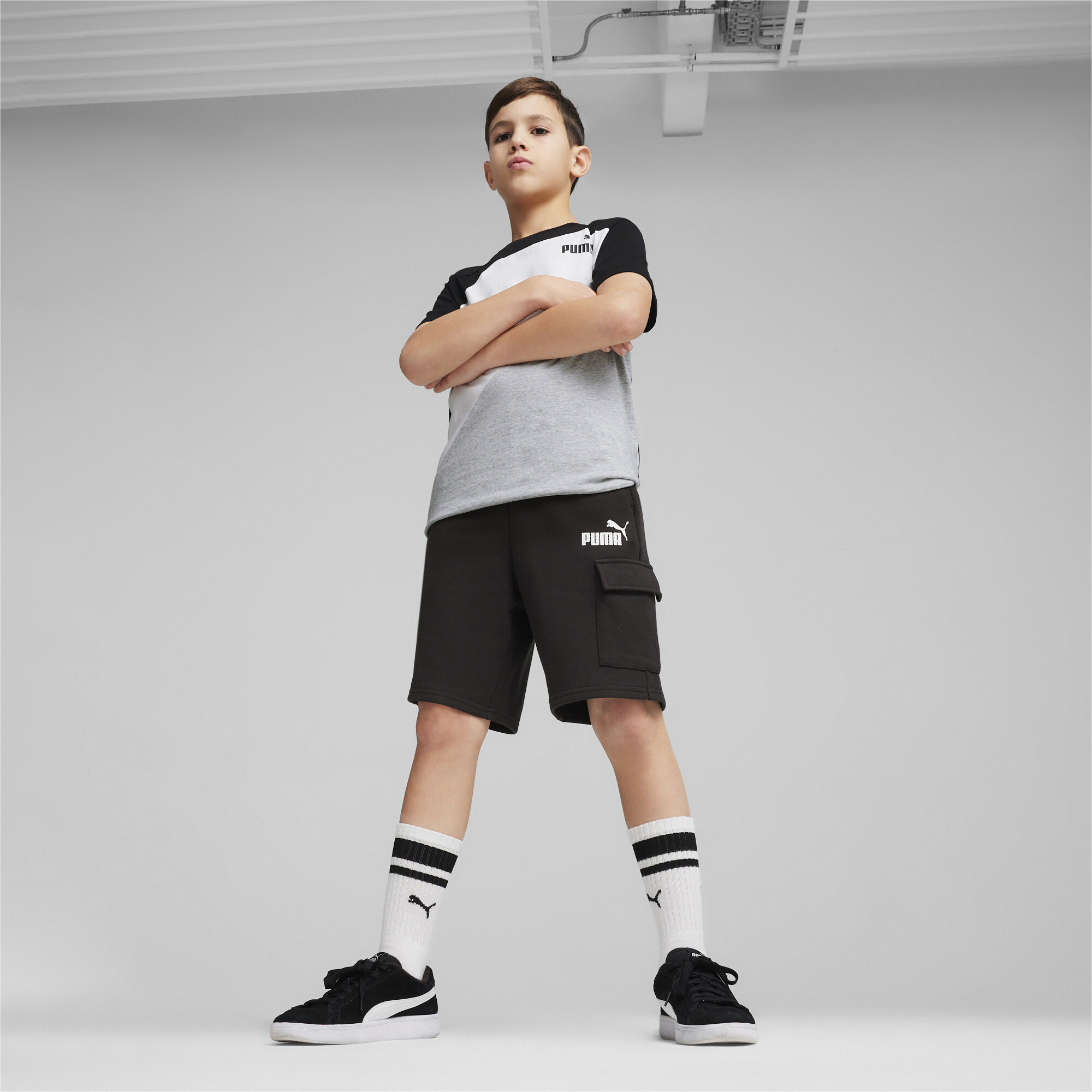 Puma ESS Cargo Shorts, Black, Size 13-14Y, Kids