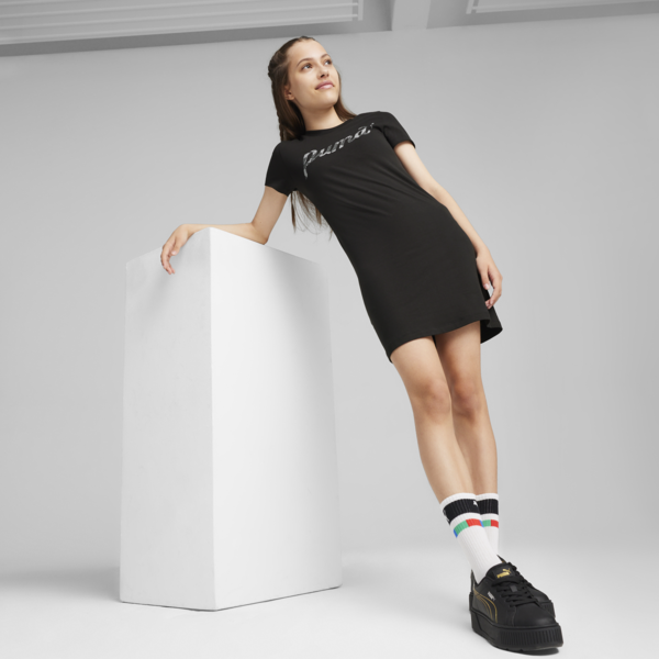 ESS+ Blossom Girls' Dress, PUMA Black, large-ZAF