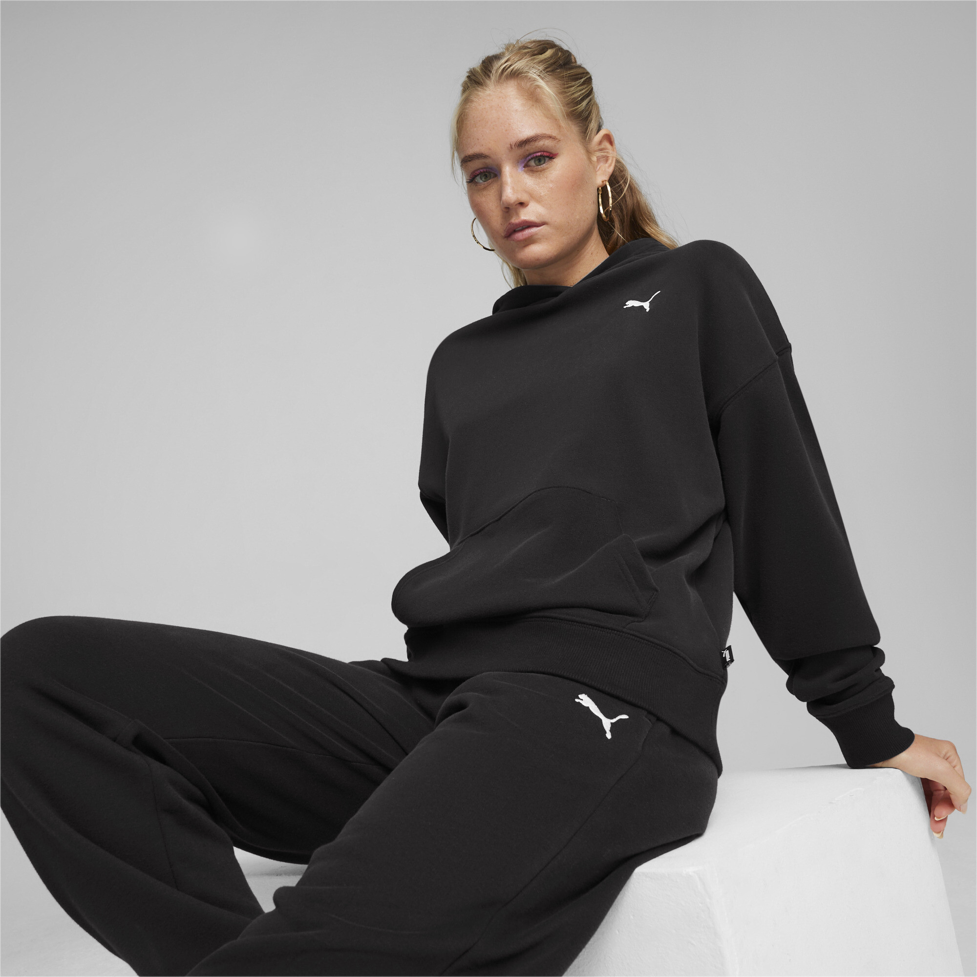 Women's Puma Loungewear's Track Suit, Black, Size M, Clothing