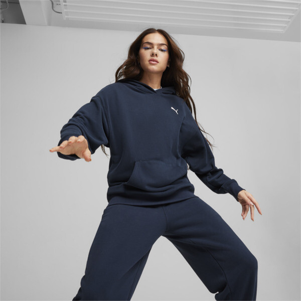 Navy blue puma tracksuit womens hotsell