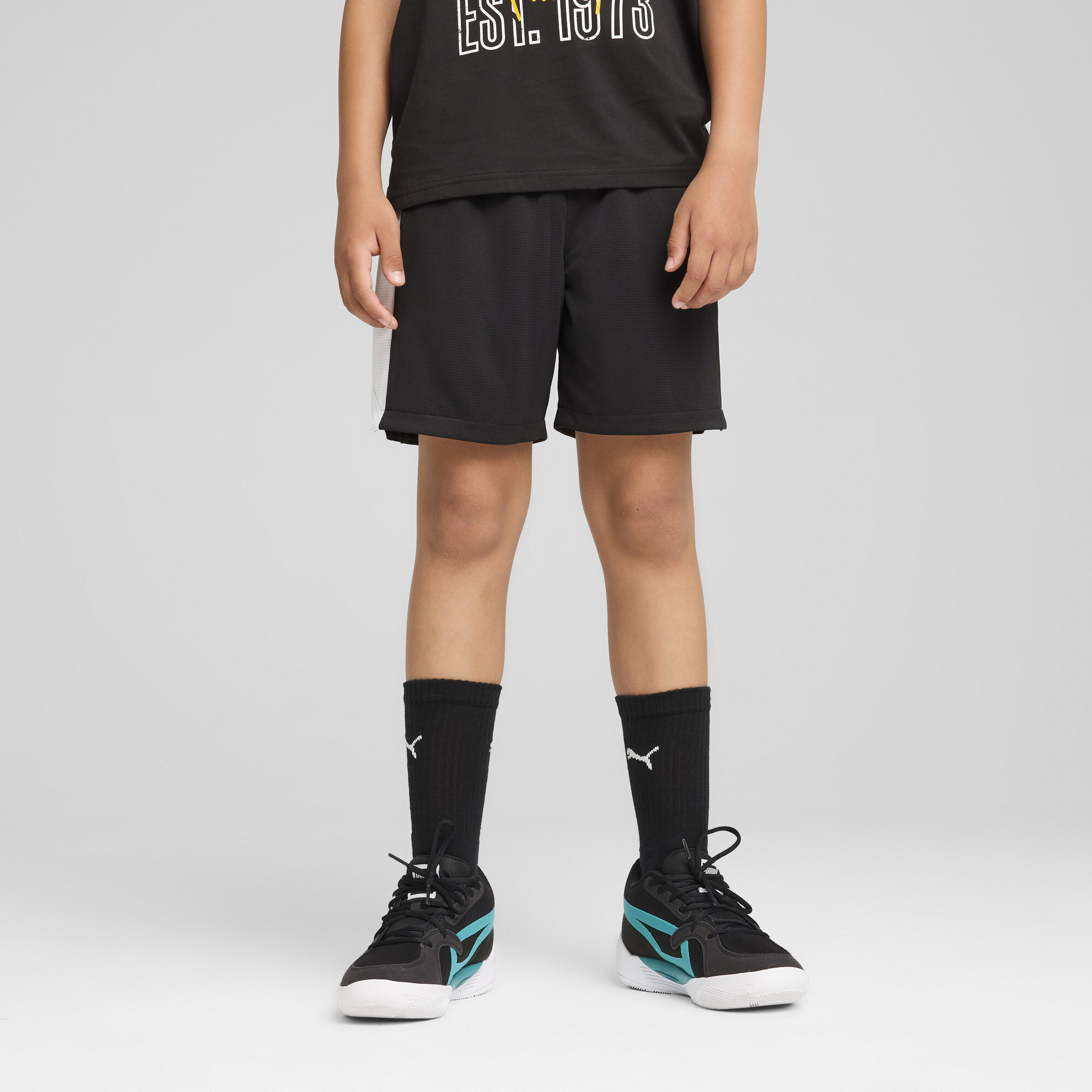 Puma Blueprint Basketball Jogginghose Teenager Für Herren Für Damen Für Kinder | Mit Color Blocking | Black/White | Größ...