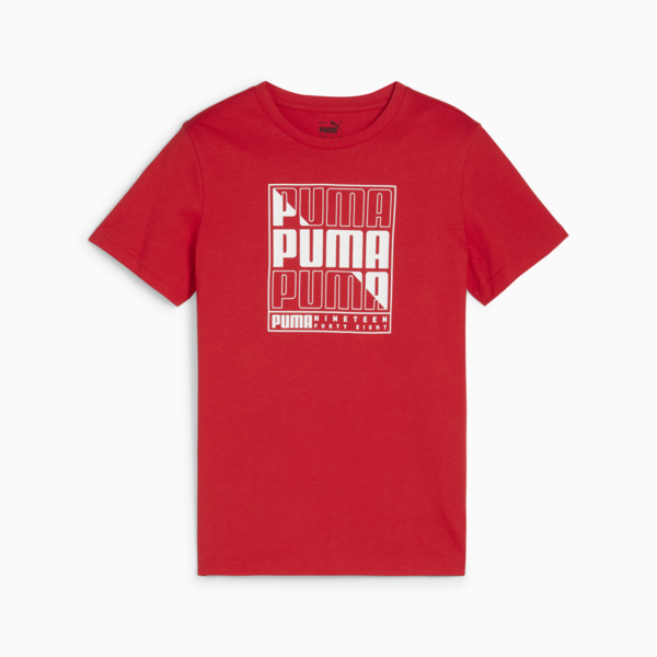 GRAPHICS PUMA Wording Youth Tee, For All Time Red, large-MEX