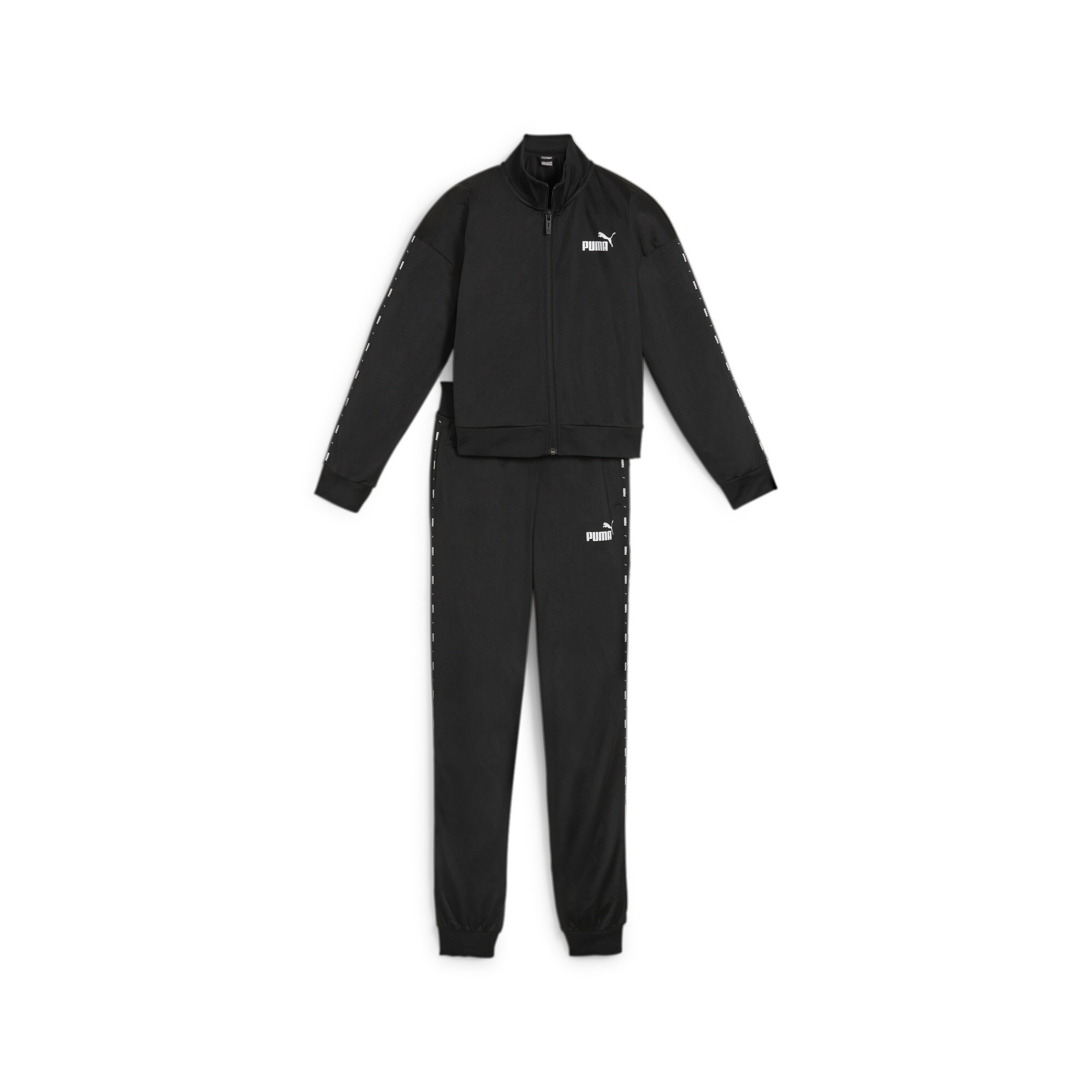 Puma ESS Tape Tricot Girls' Suit, Black, Size 7-8Y, Clothing