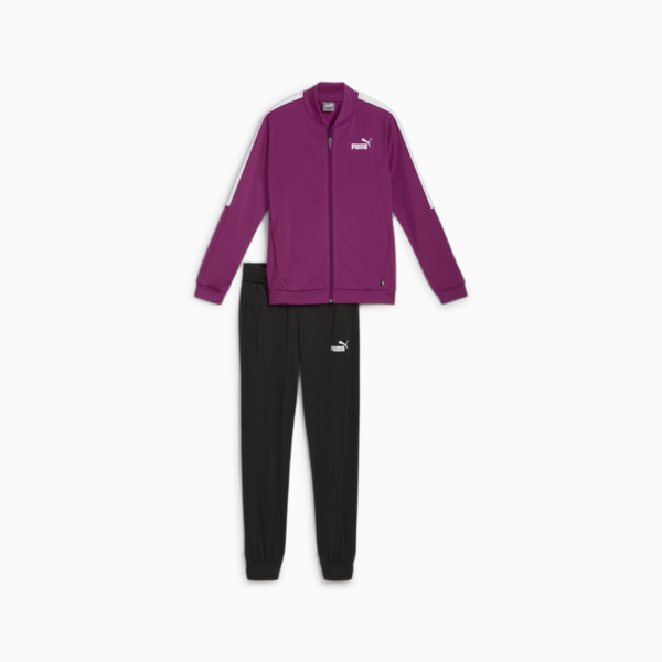 Girls' Baseball Tricot Suit, Magenta Gleam, large-ZAF