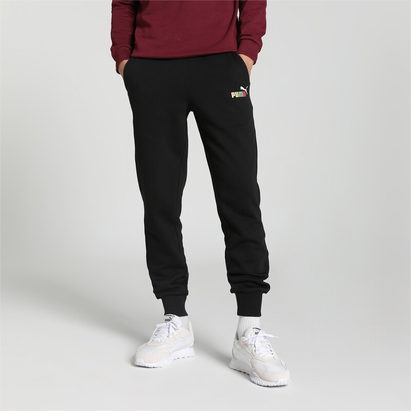 Men's PUMA Multicolor Logo Sweat Pants in Black size L