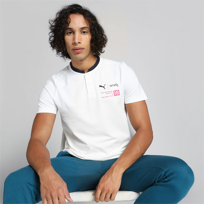 Men's PUMA X One8 Core Elevated Slim Fit Polo in White size L