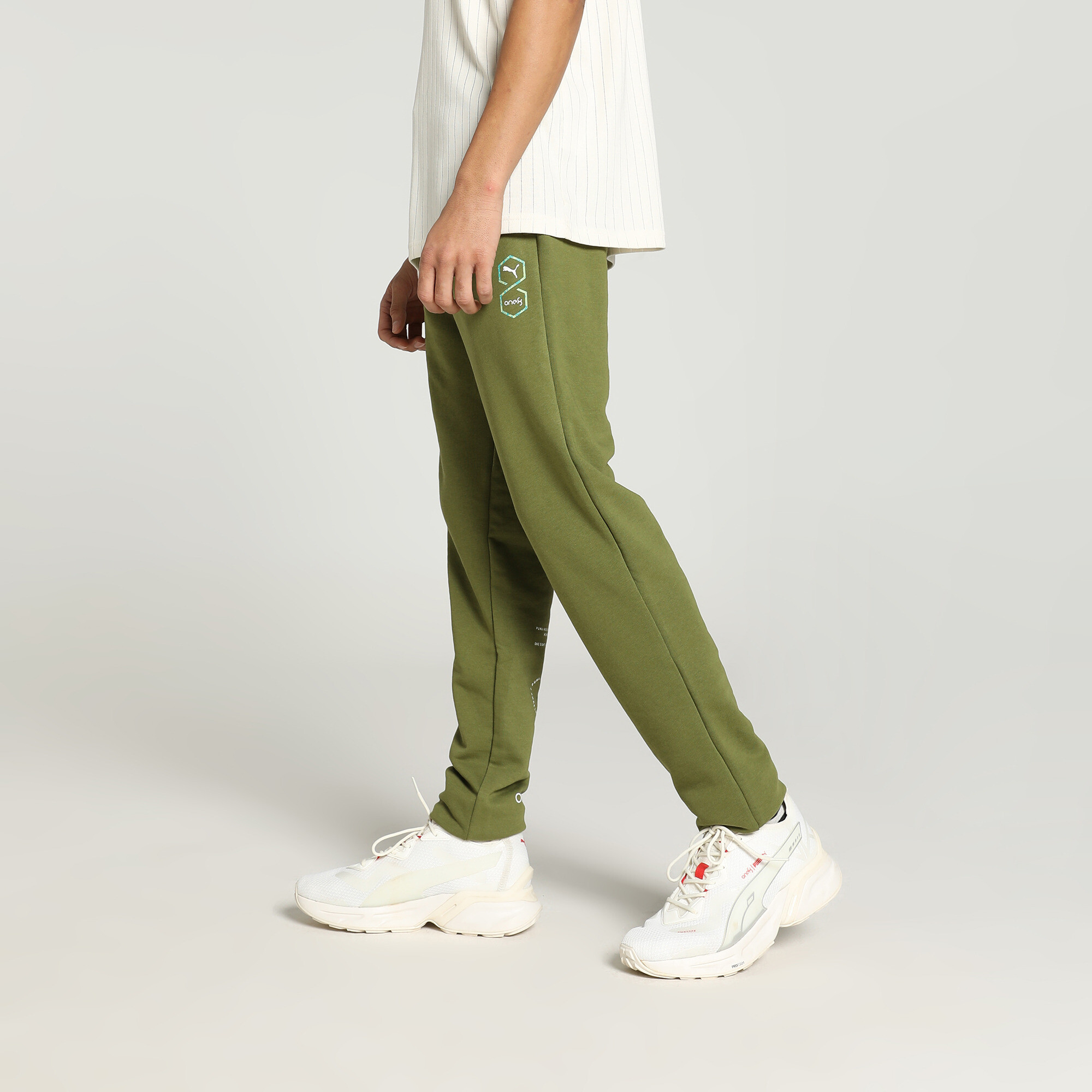 Men's PUMA X One8 Core Knitted Slim Fit Pants In Green, Size Small