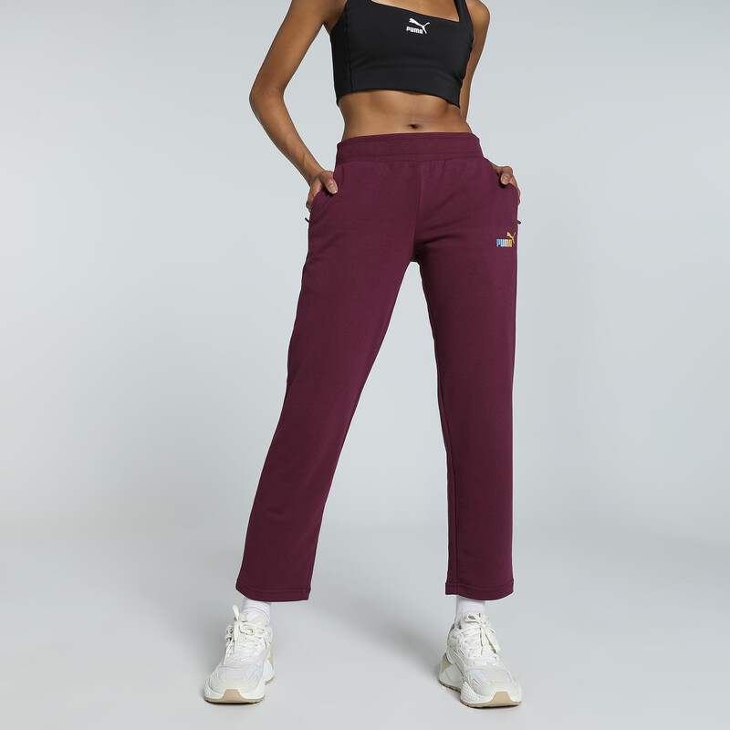 Women's PUMA Logo Graphic Pants in Red/Gray size XS