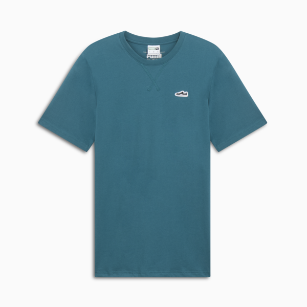 Playera para hombre Suede Logo, Cold Green, large-MEX