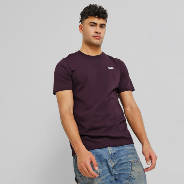 Suede Logo Tee's Men, Midnight Plum, large-MEX