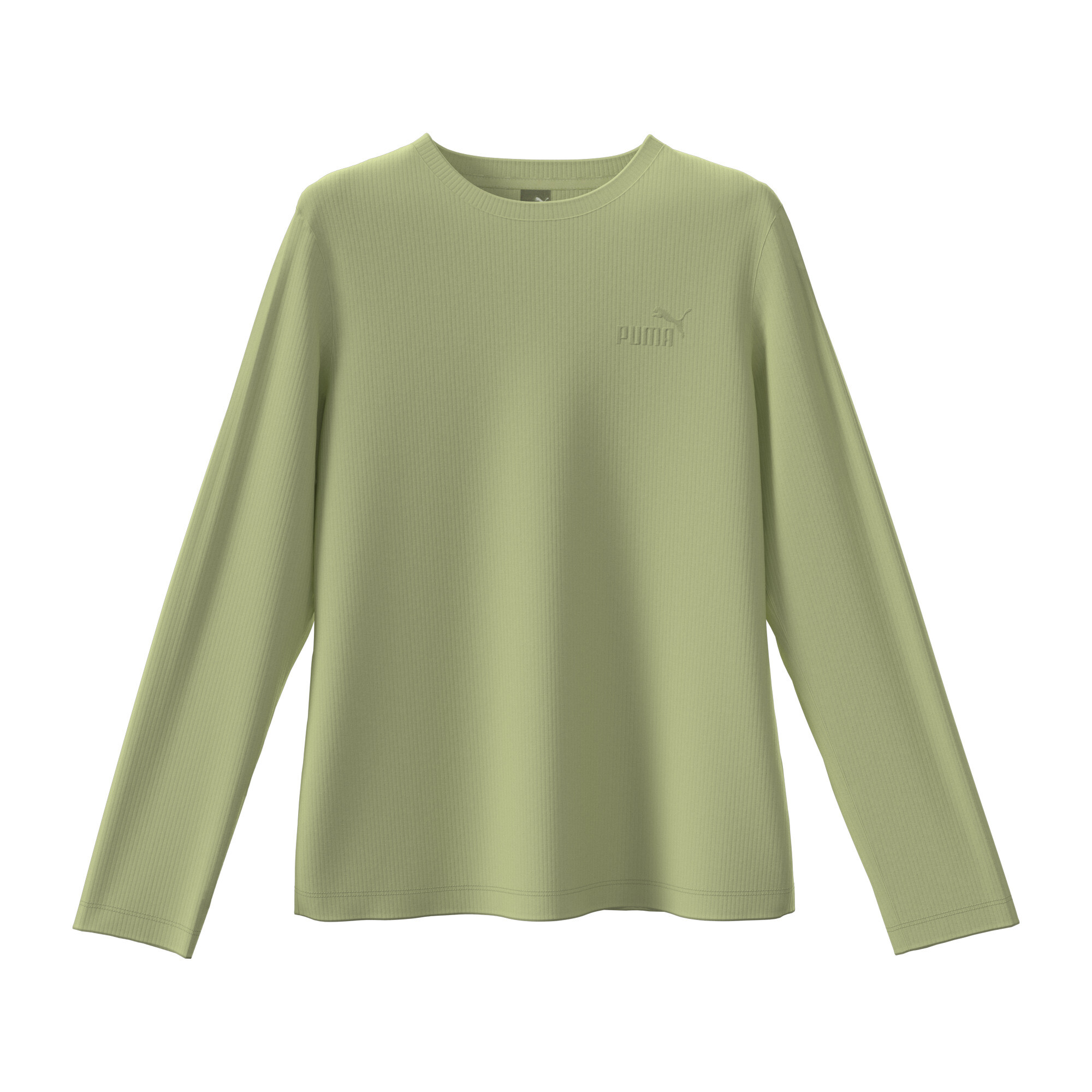 Puma ESS ELEVATED Langarm-Top Damen | Mit Plain | Pistachio Green | Größe: M