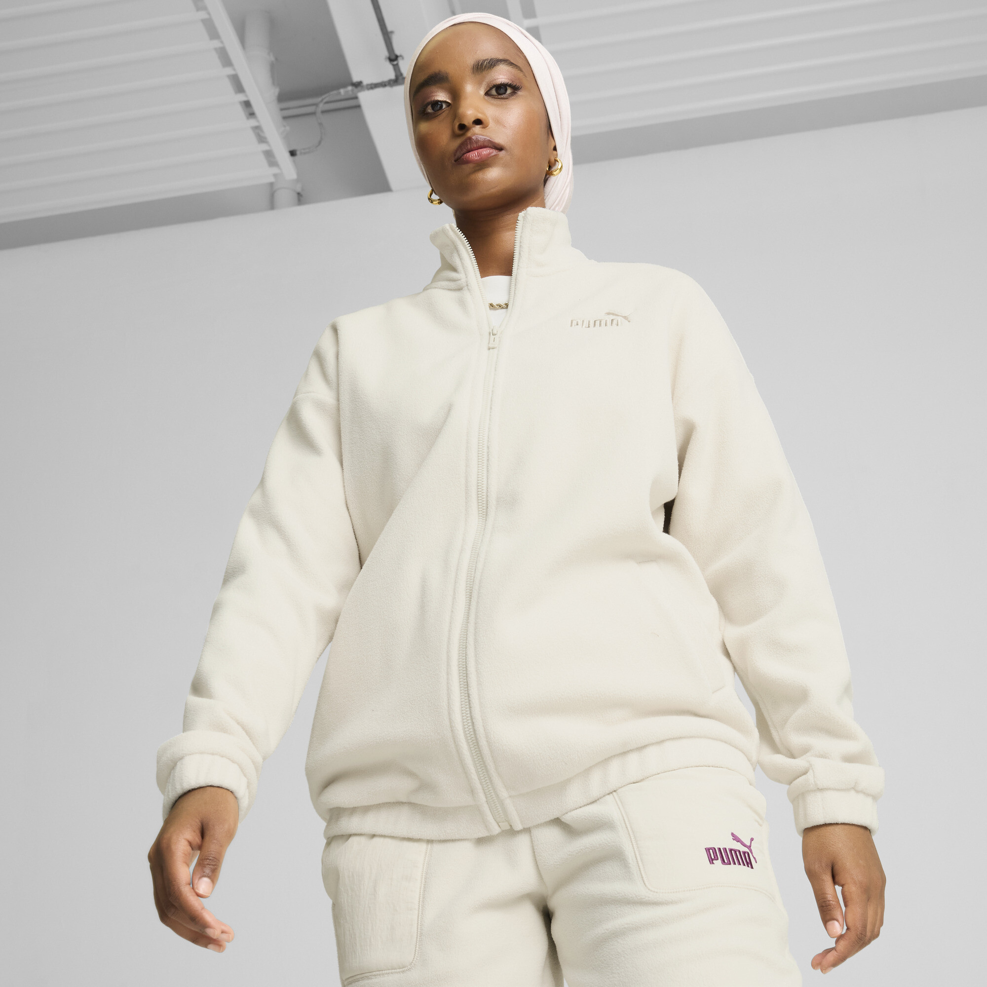 Women's Puma ESS ELEVATED Jacket, White, Size XS, Clothing