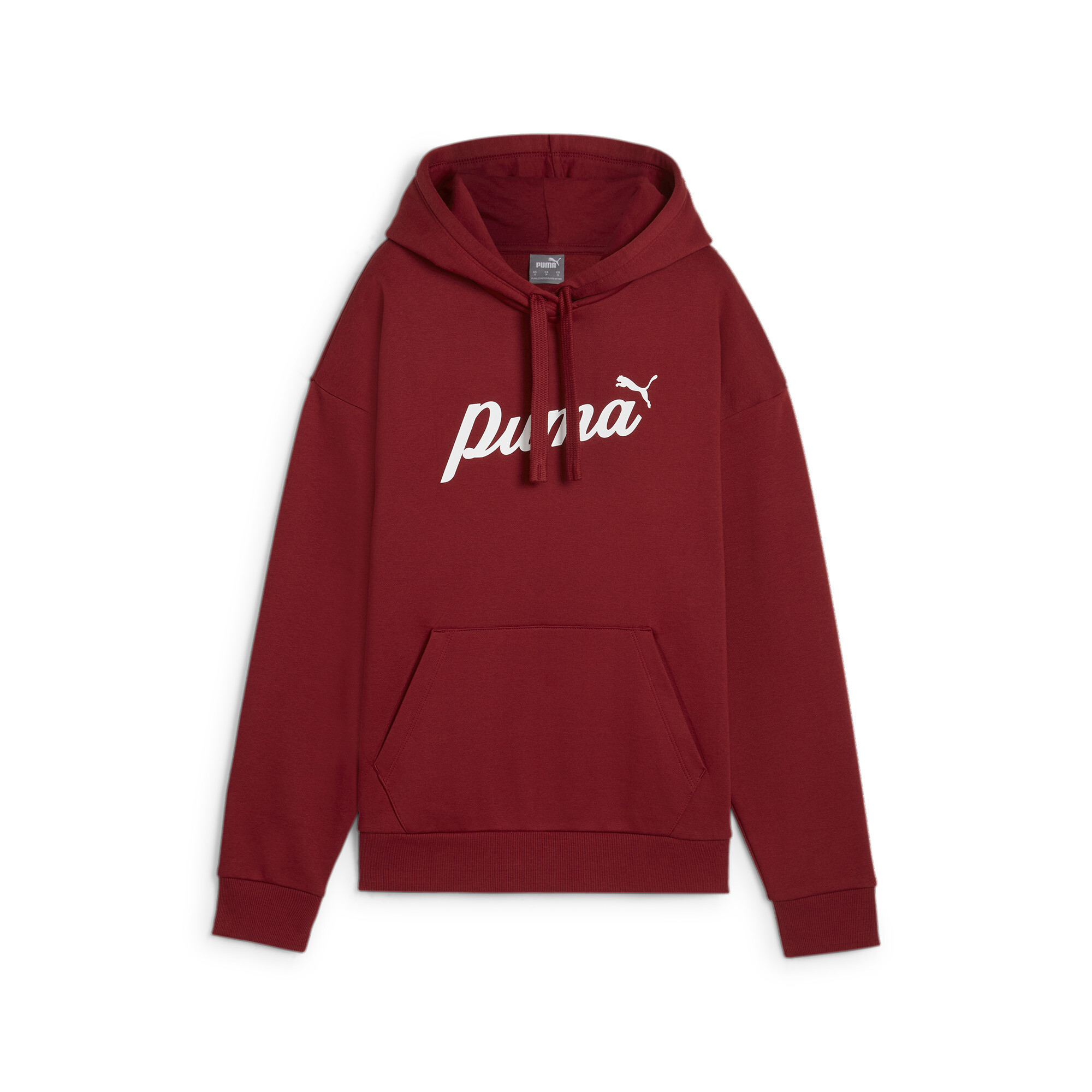 Women's Puma ESS+ Script Hoodie, Red, Size 4XL, Clothing