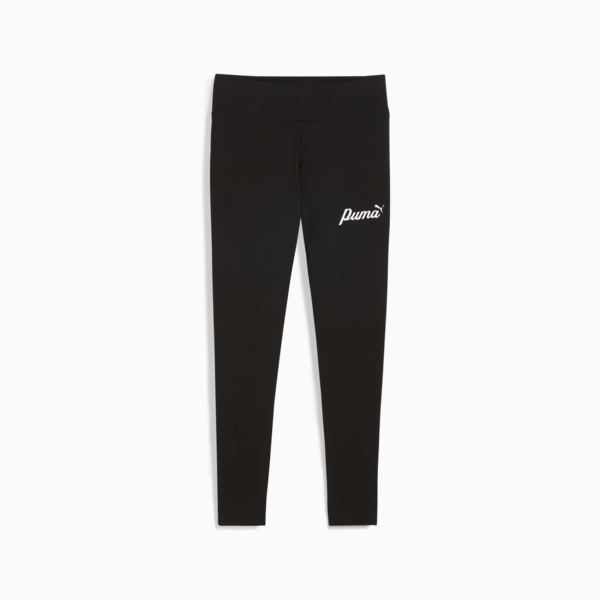 ESS+ SCRIPT Leggings Women, PUMA Black-gold foil, large-MEX