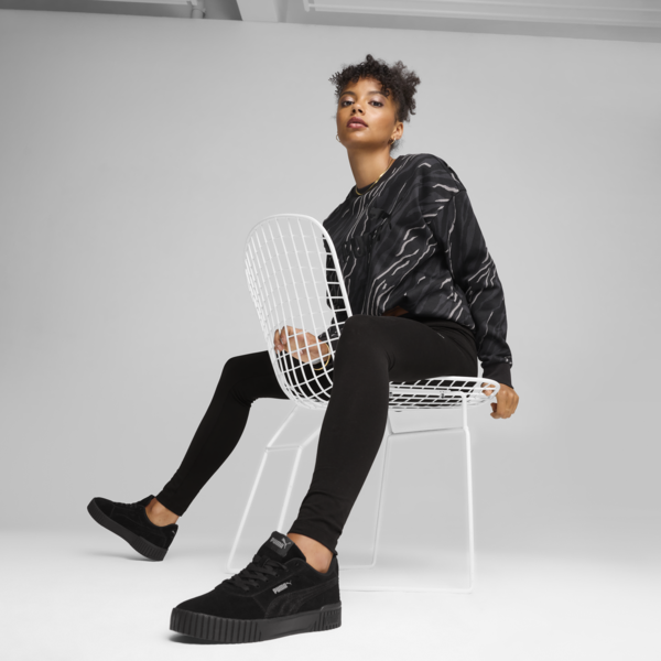 ESS+ SCRIPT Leggings Women, PUMA Black-gold foil, large-MEX