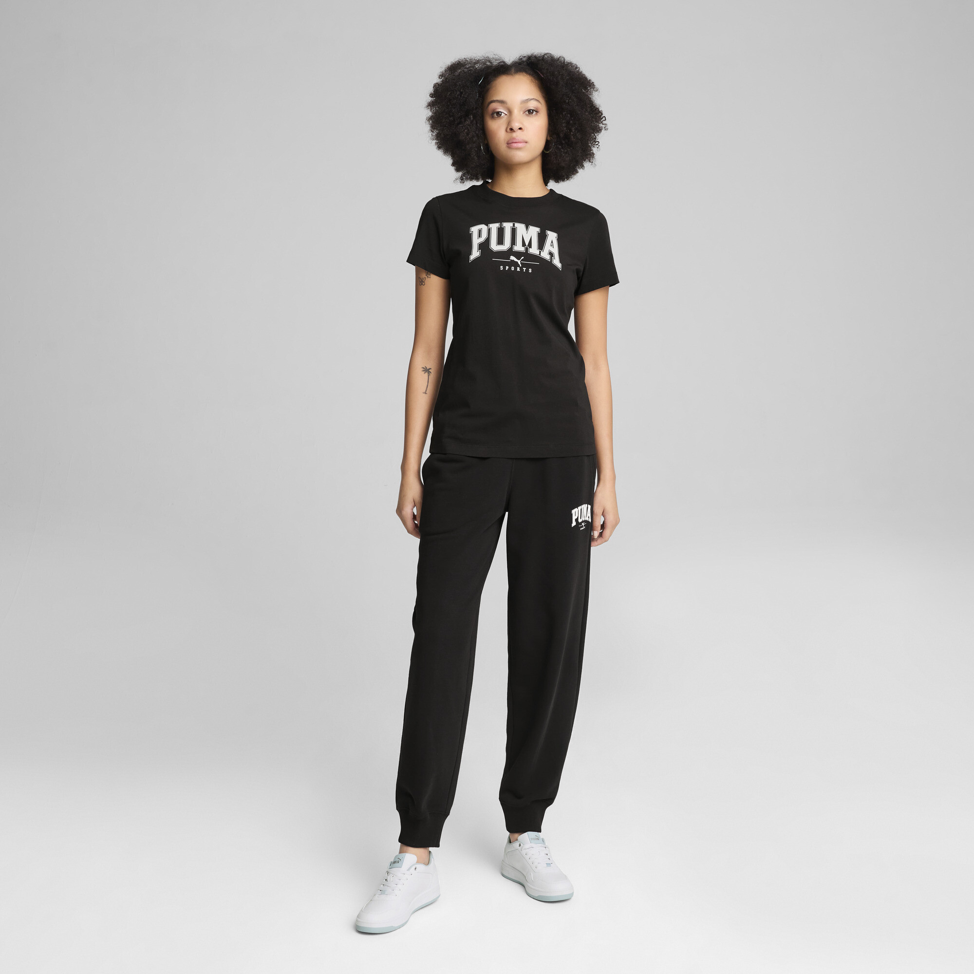 Women's Puma SQUAD Graphic T-Shirt, Black, Size M, Clothing