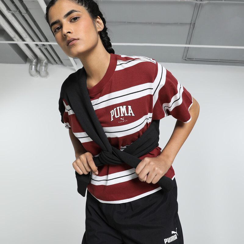 Women's PUMA SQUAD Striped Relaxed Fit Tee