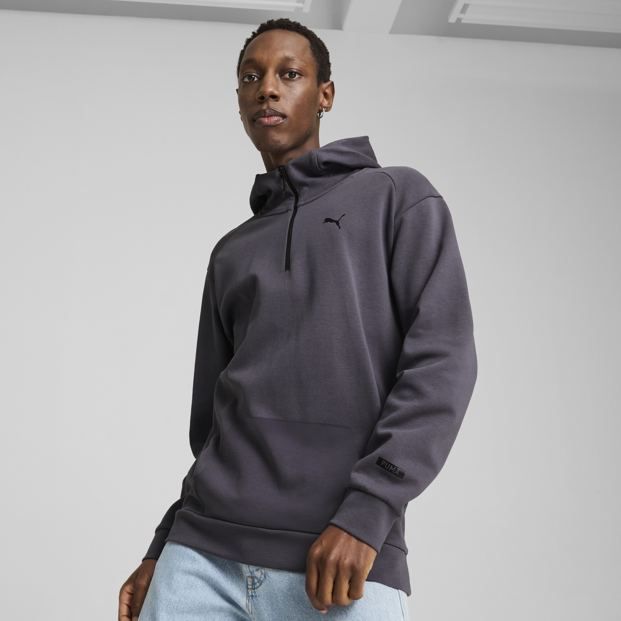 Puma RAD/CAL Hoodie mit halbem Reißverschluss Herren | Mit Plain | Galactic Gray | Größe: L