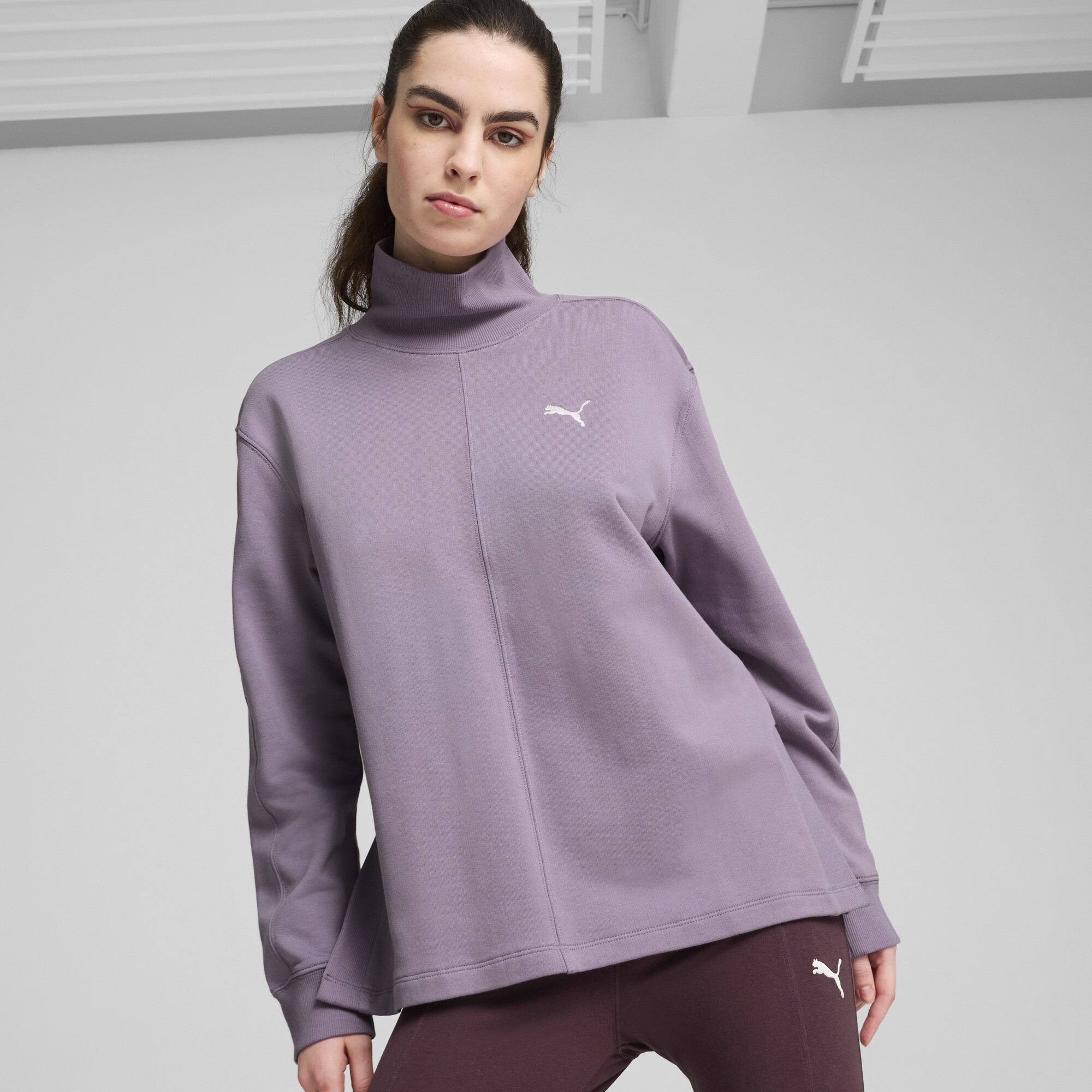 Women's Puma HER High Neck Crew Sweatshirt, Purple Sweatshirt, Size 3XL Sweatshirt, Women